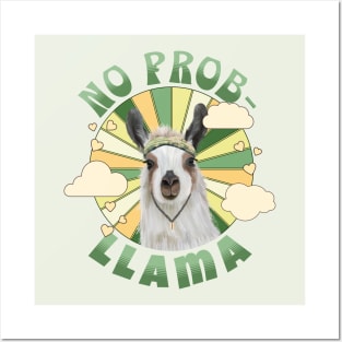 No Prob Llama Boho Llama Posters and Art